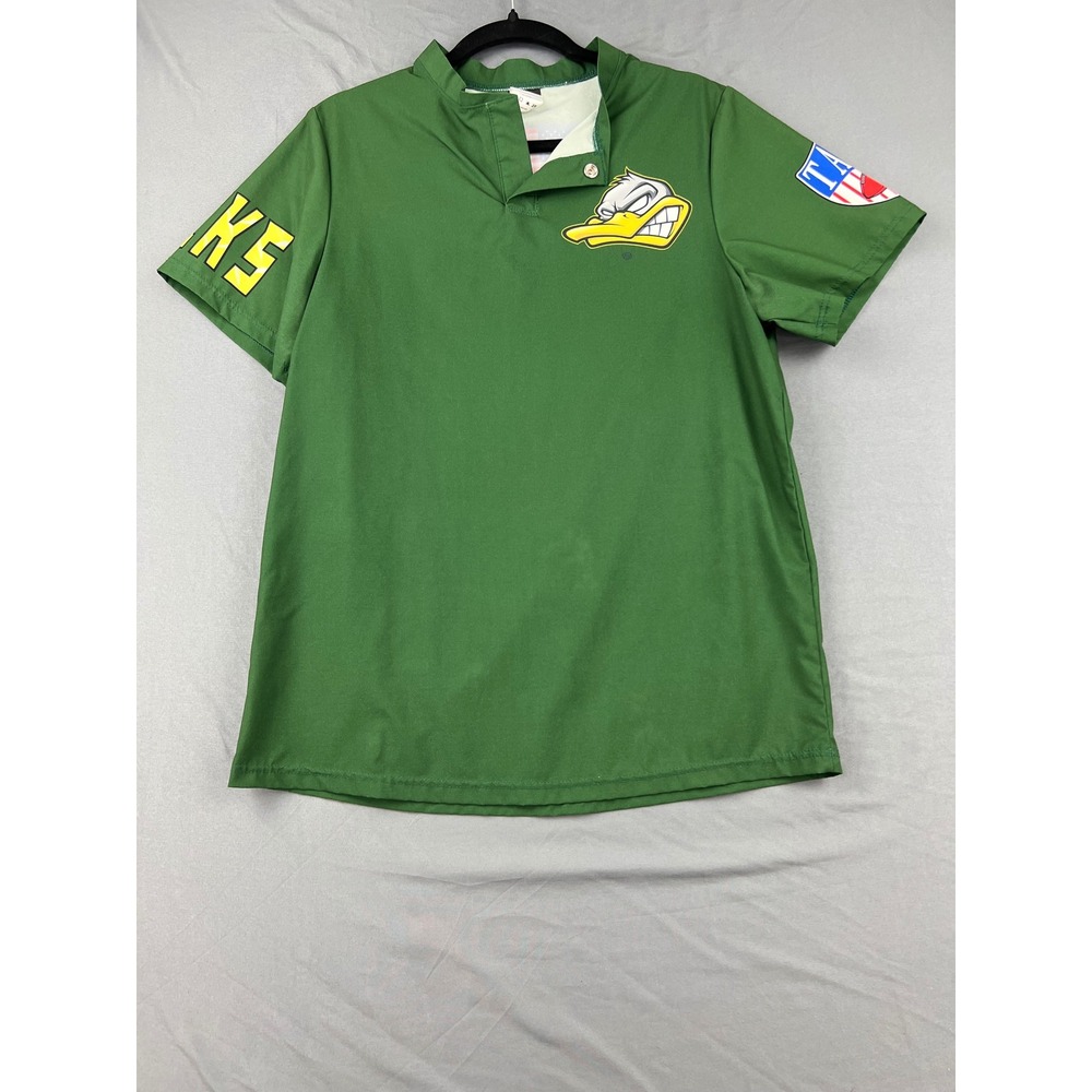 Alleson Athletic Oregon Ducks TAFL Jersey Mens SM Green Good Short Sleeve Shirt